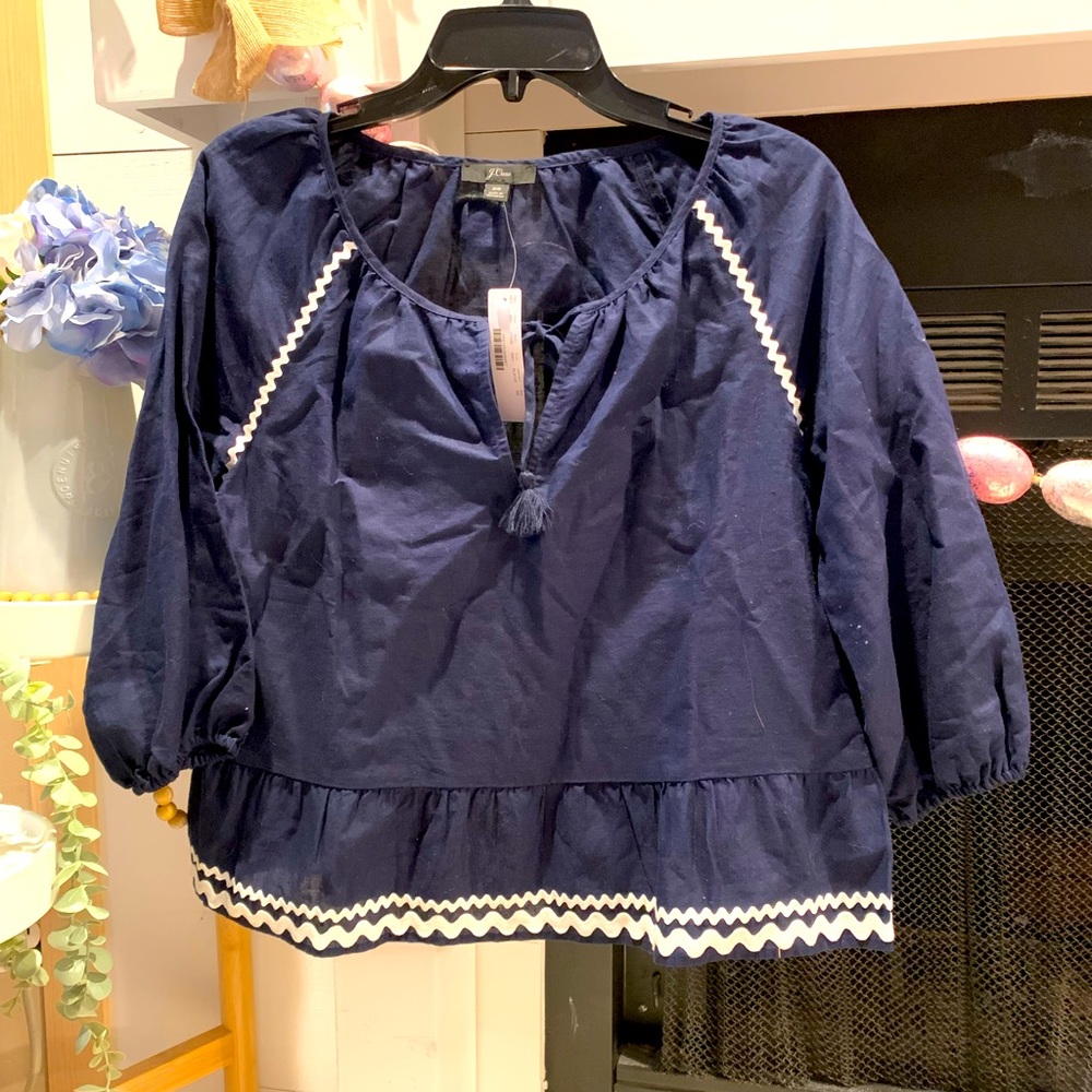 NWT J. Crew Linen/Cotton Blouse (XS)